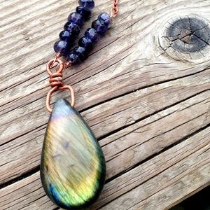 Labradorite and Iolite color shifting necklace